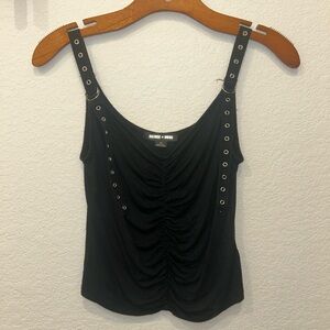 Cinched Black Tank